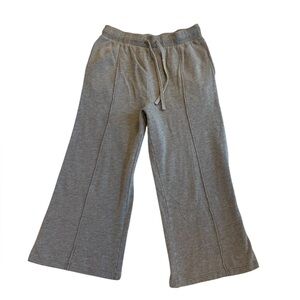Carbon38 Wide Leg Pintuck Sweatpant French Terry Light Gray Medium